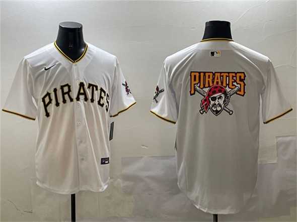 Mens Pittsburgh Pirates Team Big Logo White Home Limited Stitched Jersey